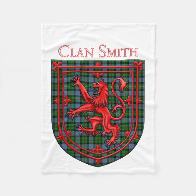 Cobertor De Velo Smith Tartan Scottish Plaid Lion Rampant (Frente)