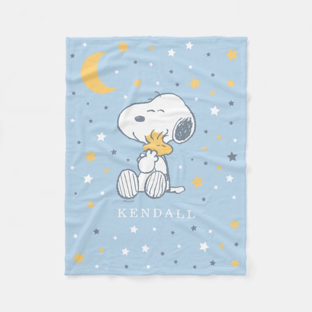 Cobertor De Velo Snoopy & Woodstock | Chover a Lua Chá de Bebê (Frente)