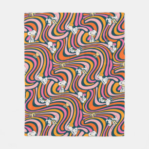 Cobertor De Velo Snoopy & Woodstock Groovy Vibes Púrpura Padrão