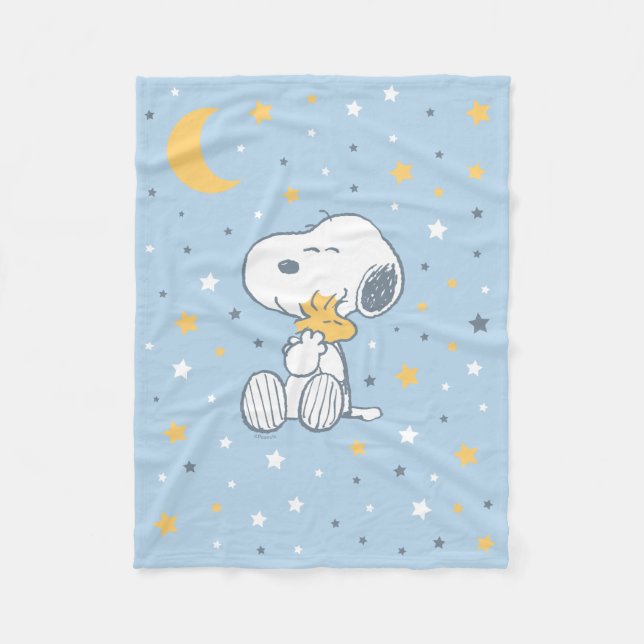 Cobertor De Velo Snoopy & Woodstock | Over the Moon Baby Shower (Frente)