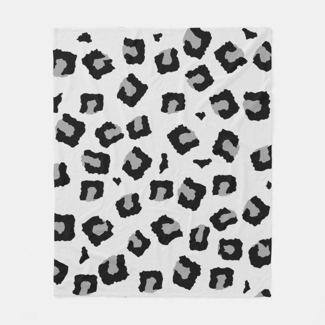 Cobertor De Velo Snow Leopard Seamless Pattern  (Frente)