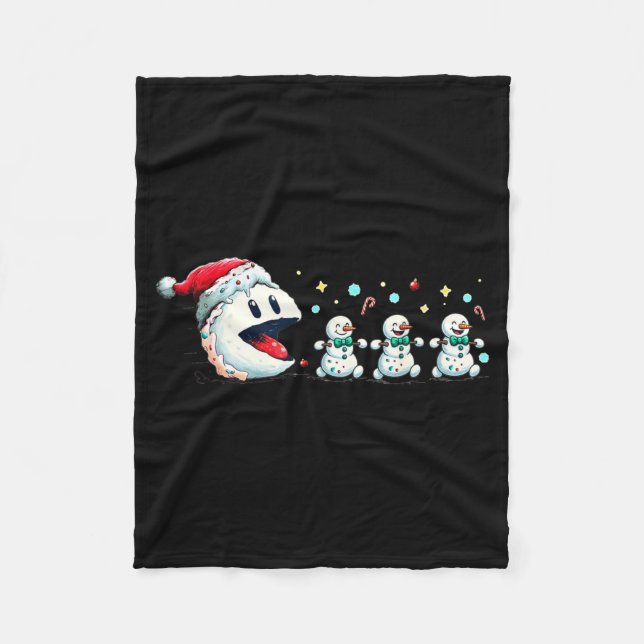 Cobertor De Velo Snow Man Xmas Tee Snowman Gamer  (Frente)
