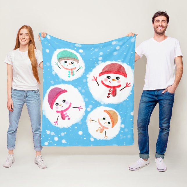 Cobertor De Velo Snowball e Snowman Blue (In Situ)
