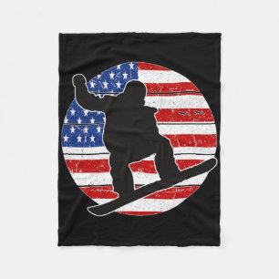 Cobertor De Velo Snowboarder Snowboard Snowboard Snowboard Eua Flag