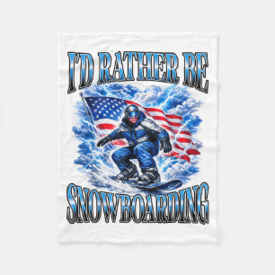 Cobertor De Velo Snowboarding patriótico bandeira americana esporte