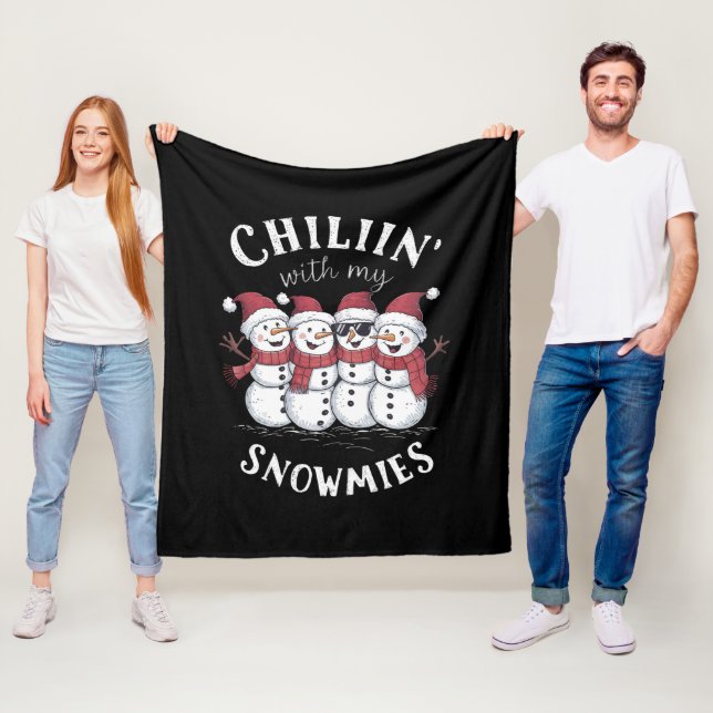 Cobertor De Velo Snowman Christmas Chillin with My Snowmies Gift (In Situ)