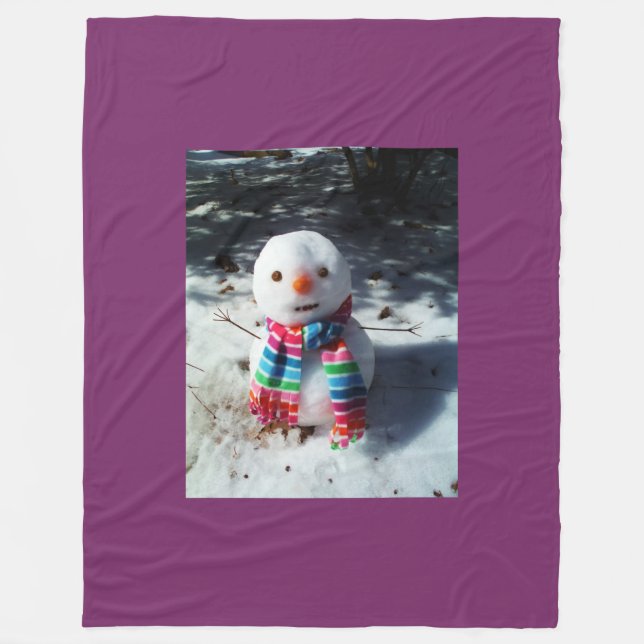 Cobertor De Velo Snowman com Rainbow Scarf (Frente)