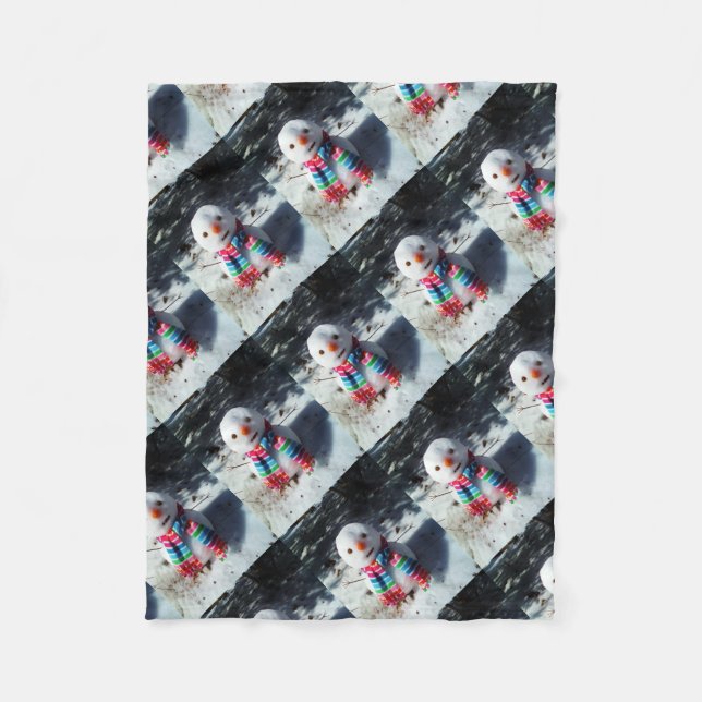Cobertor De Velo Snowman com Rainbow Scarf (Frente)