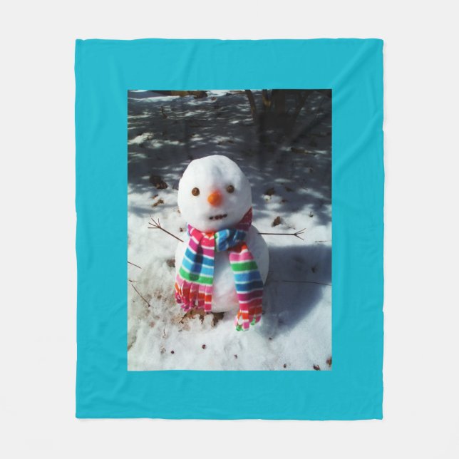 Cobertor De Velo Snowman com Rainbow Scarf (Frente)