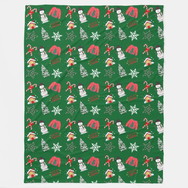Cobertor De Velo Snowman Fleece Blanket (Frente)