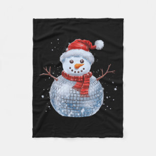 Cobertor De Velo Snowman Natal Retro Santa Hat Disco Ball Match