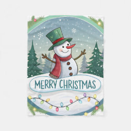Cobertor De Velo Snowman’s Joyful Christmas Welcome