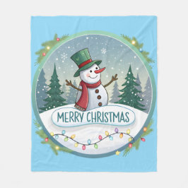 Cobertor De Velo Snowman’s Joyful Christmas Welcome