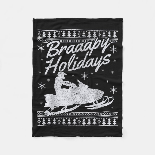 Cobertor De Velo Snowmobile Braapy Holidays Funny Braap Ugly Christ (Frente)