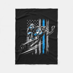 Cobertor De Velo Snowmobile Eua Flag Winter Sports Snowmobile Ridin