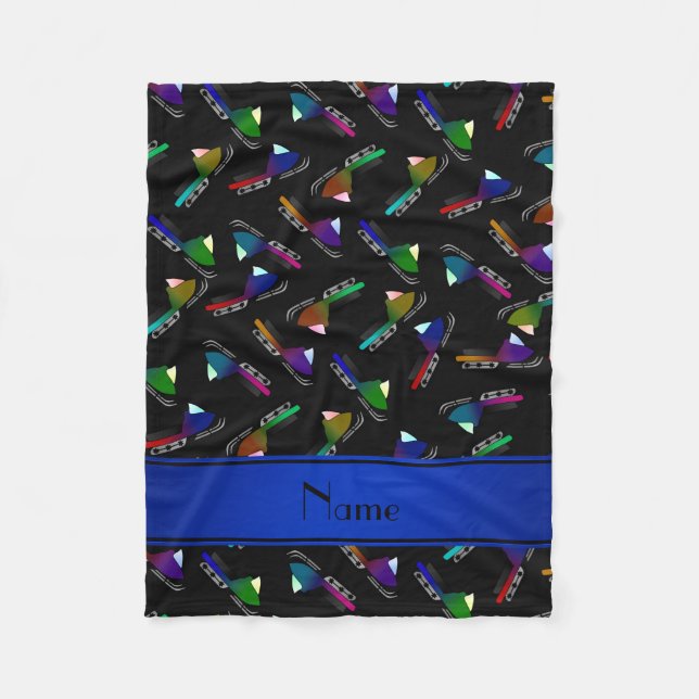 Cobertor De Velo Snowmobiles conhecidos personalizados do preto (Frente)