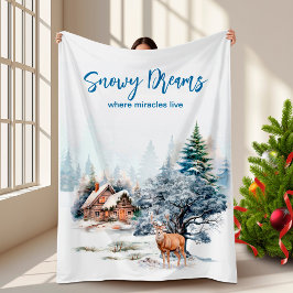 Cobertor De Velo Snowy Dreams Forest Deer 