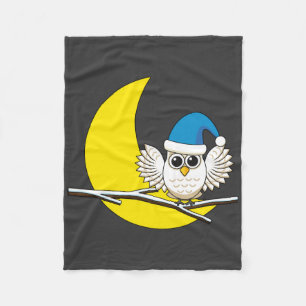 Cobertor De Velo Snowy Owl em Nova Lua Noite de inverno