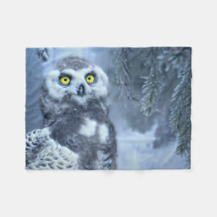 Cobertor De Velo Snowy Owl no inverno