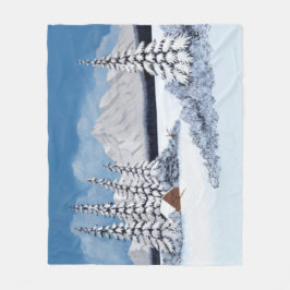 Cobertor De Velo Snowy Winter Medium Fleece Blanket