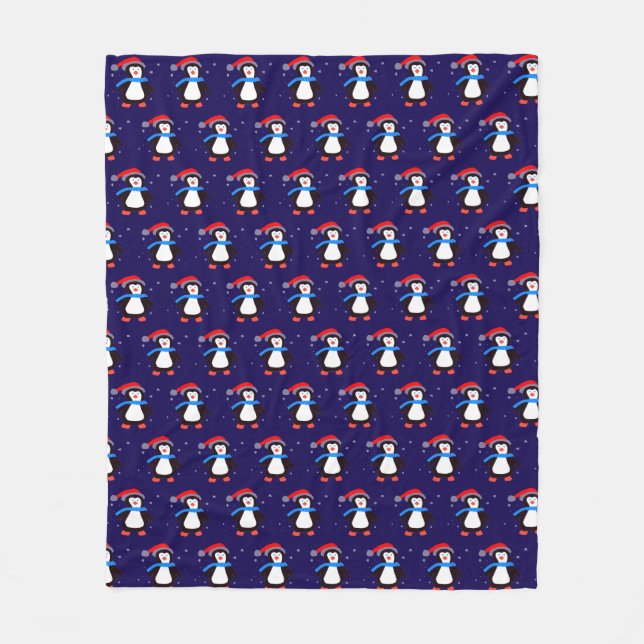 Cobertor De Velo Snowy Winter Penguin (Frente)