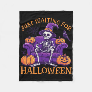 Cobertor De Velo Só Esperando A Camisa De Halloween - Summerwin Fun
