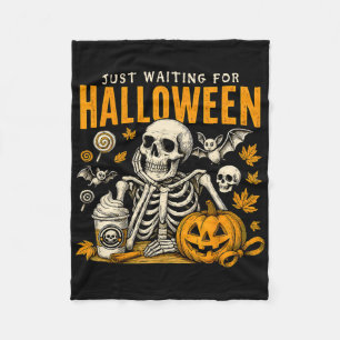 Cobertor De Velo Só Esperando O Esqueleto De Halloween, Fala A Esta