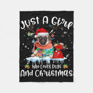 Cobertor De Velo Só Uma Menina Que Ama Pug E Natal Feio