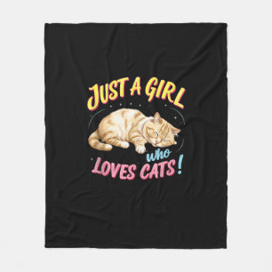 Cobertor De Velo Só Uma Menina Que Ama Um Gatinho Bonito Para O Fil