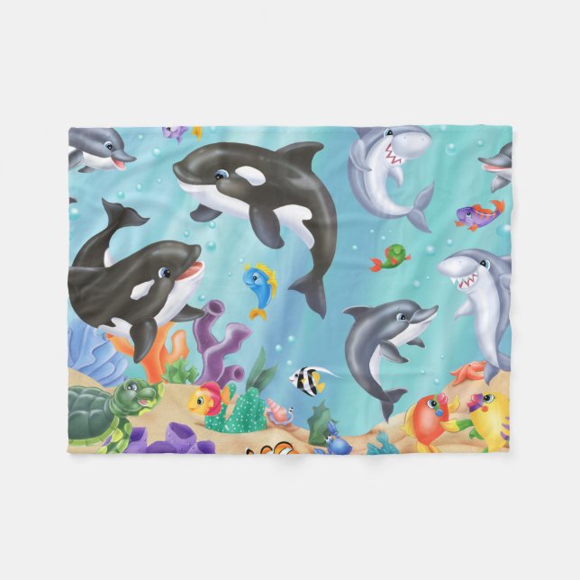 Cobertor De Velo Sob a cobertura da flanela do mar (Frente (Horizontal))