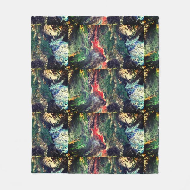 Cobertor De Velo Sob a série Sea Fairy Tale pintura em verde (Frente)