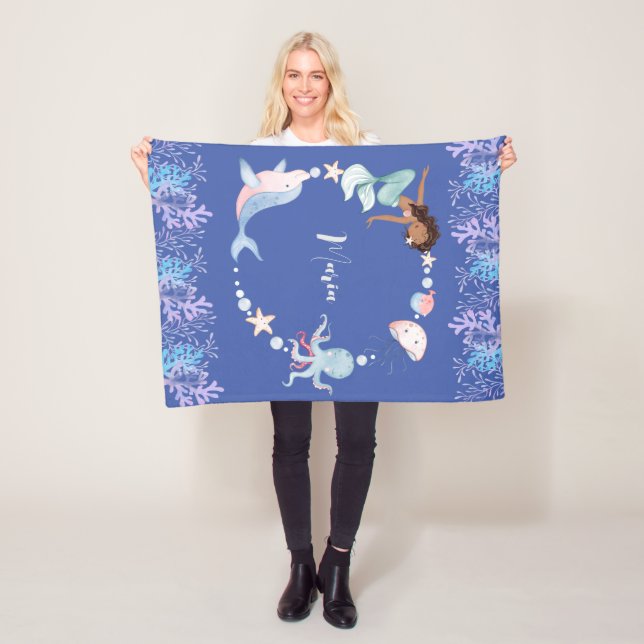 Cobertor De Velo Sob o nome de crianças do mar Fleece Blanket (In Situ)