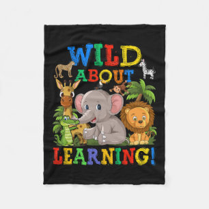 Cobertor De Velo Sobre Aprender Animais Safari Selva De Volta À Esc