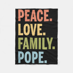 Cobertor De Velo Sobrenome Papa Paz Amor Família Combinando