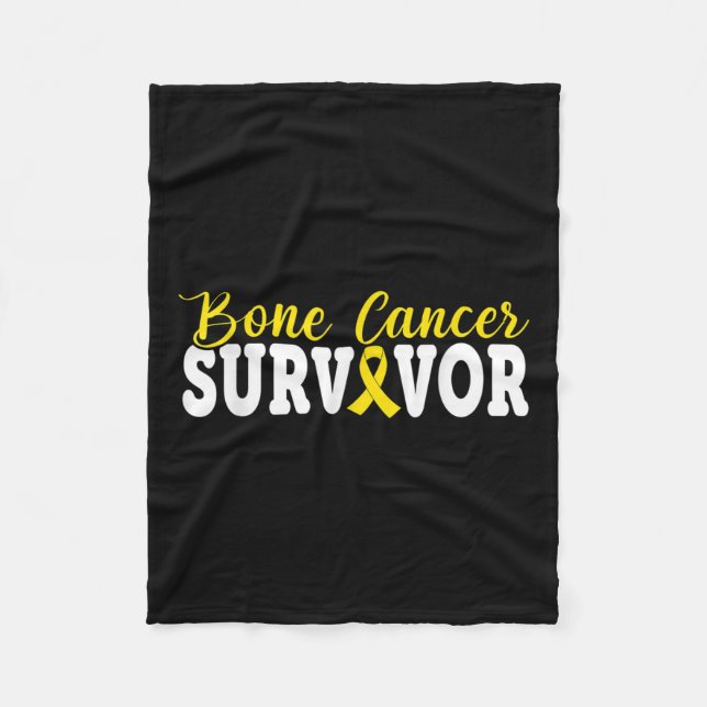 Cobertor De Velo Sobrevivente de câncer Óssea Cancer amarelo fita s (Frente)