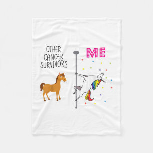 Cobertor De Velo Sobrevivente Engraçado do Câncer da Mama Unicorn R