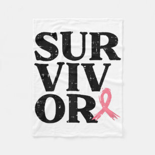 Cobertor De Velo Sobrevivente Pink Ribbon Warrior Cancer Awarene