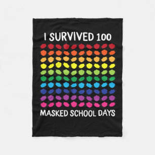 Cobertor De Velo Sobreviveram 100 Dias Escolares Mascarados 100º Di