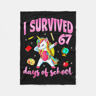 Cobertor De Velo Sobrevivi 67 Dias De Aula Unicórnio Dabbing Ensina