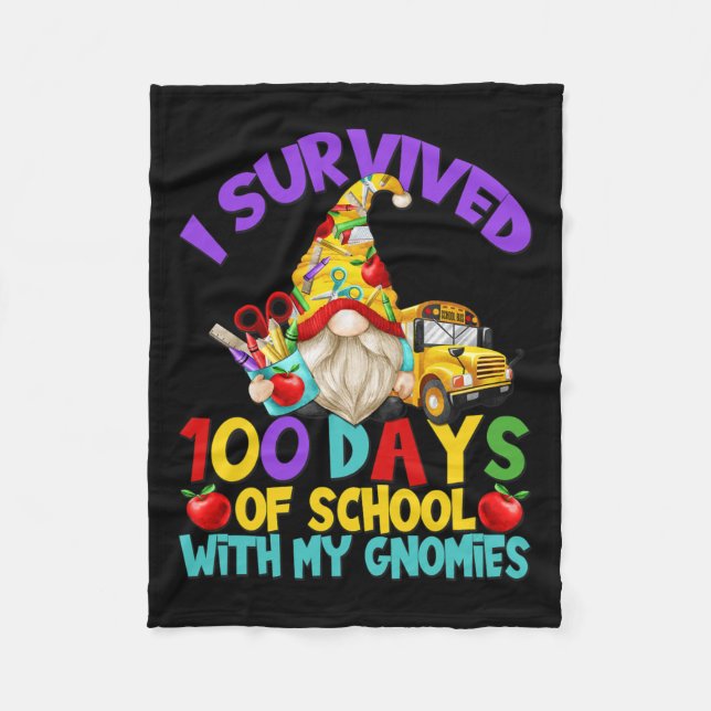 Cobertor De Velo Sobrevivi A 100 Dias De Escola Para Barramento De  (Frente)