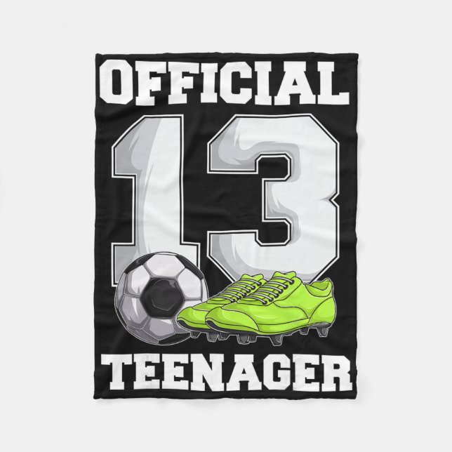 Cobertor De Velo Soccer 13 Year Old Birthday Boy Shirt, Official Te (Frente)