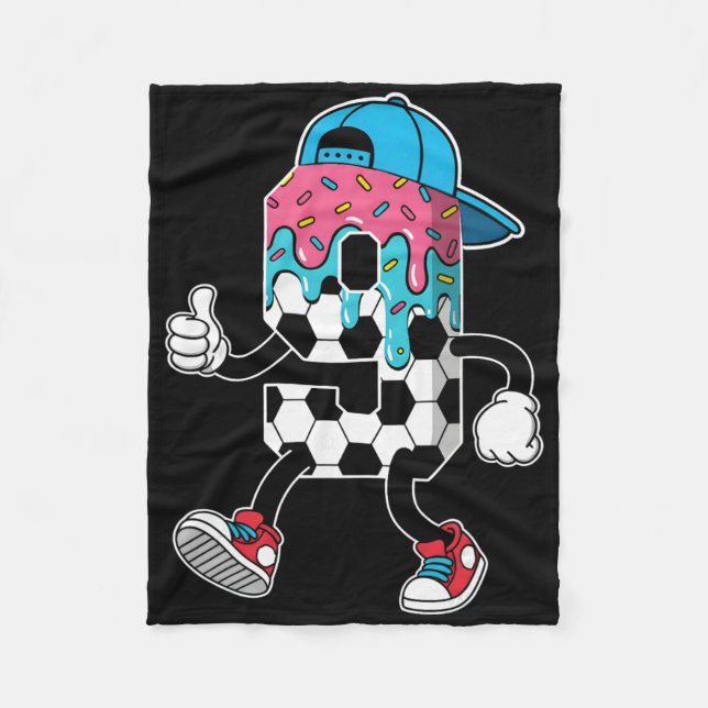 Cobertor De Velo Soccer 9 Year Old Ice Cream Drip Youth 9th Birthda (Frente)