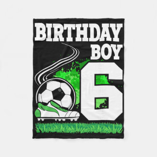 Cobertor De Velo Soccer Birthday Party - 6 Year Old Boy - 6th Birth