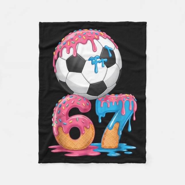 Cobertor De Velo Soccer Drip Number 67 Boys Soccer Player 67  (Frente)