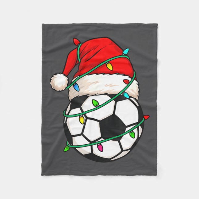 Cobertor De Velo Soccer With Santa Hat Funny Christmas Xmas Gift  (Frente)