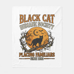 Cobertor De Velo Sociedade Humana Black Cat Halloween Lua Cheia Mor