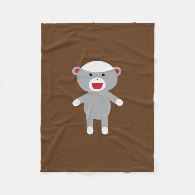 Cobertor De Velo Sock Monkey Fleece Blanket (Frente)
