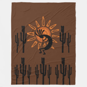 Cobertor De Velo Sodosudoeste Kokopelli Sol Russo Lg Fleece Blanket