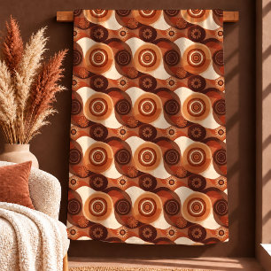 Cobertor De Velo Sofisticado Design Artístico Marrom Terracota Bla