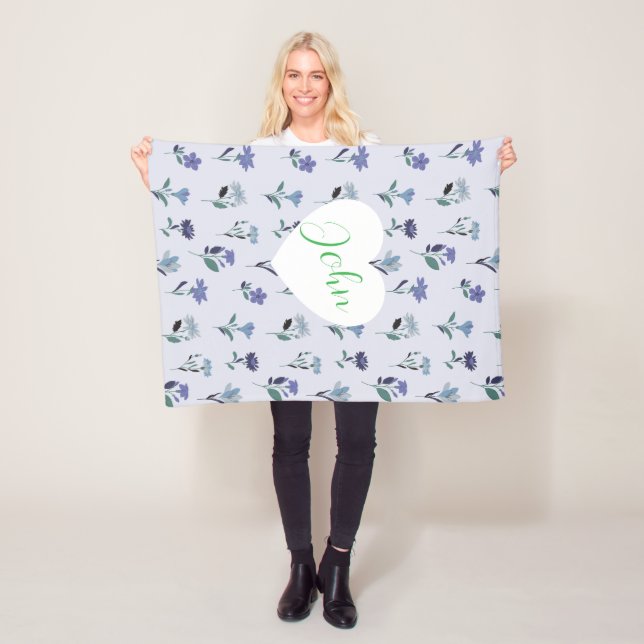 Cobertor De Velo Soft Blue Purple Pink Floral Pattern Baby Blanket  (In Situ)